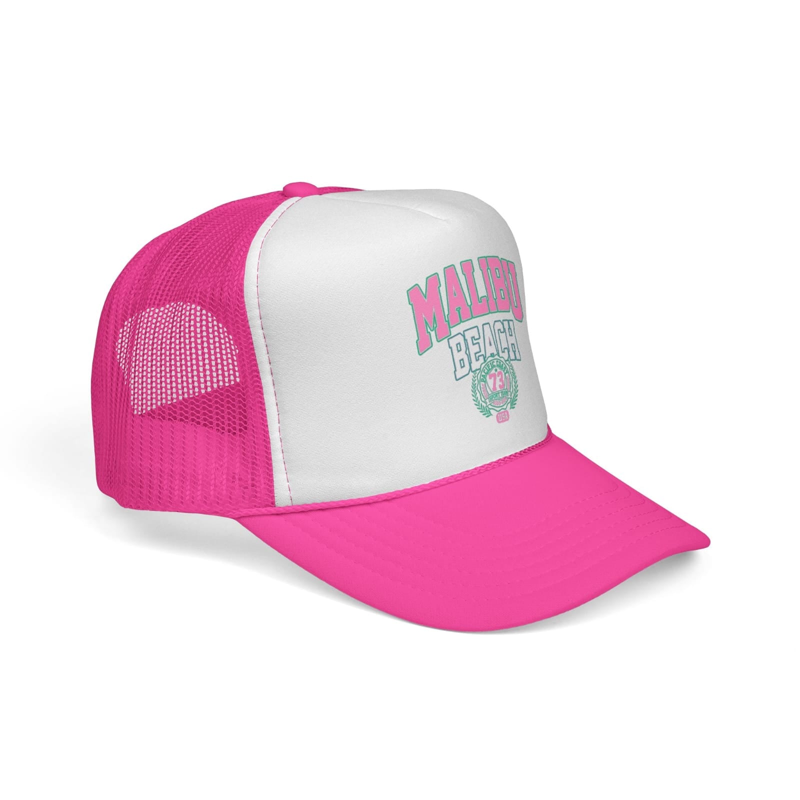 Malibu Beach Curved Peak Foam Trucker Cap