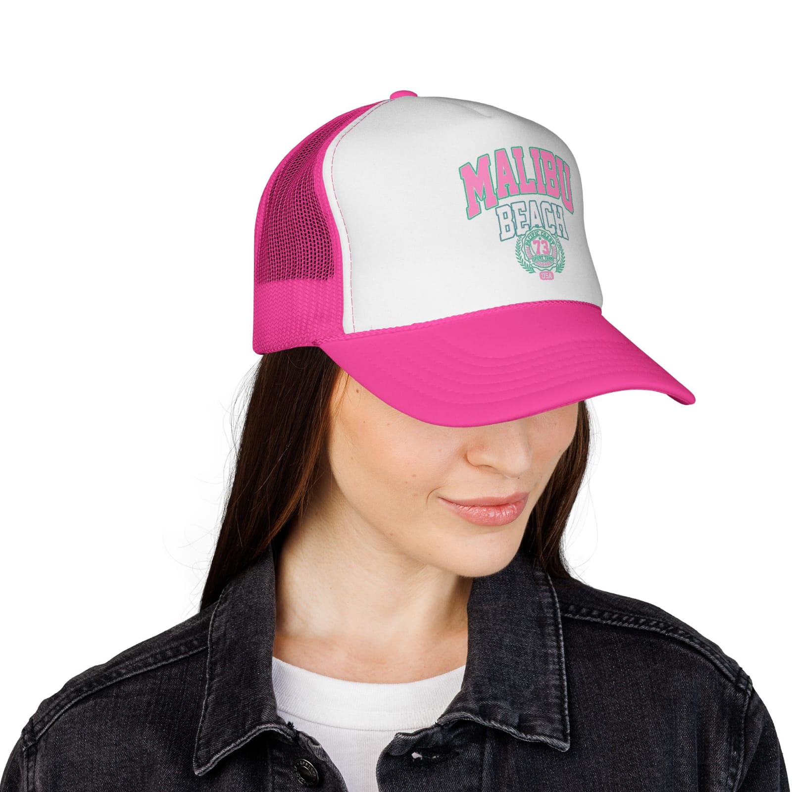 Malibu Beach Curved Peak Foam Trucker Cap