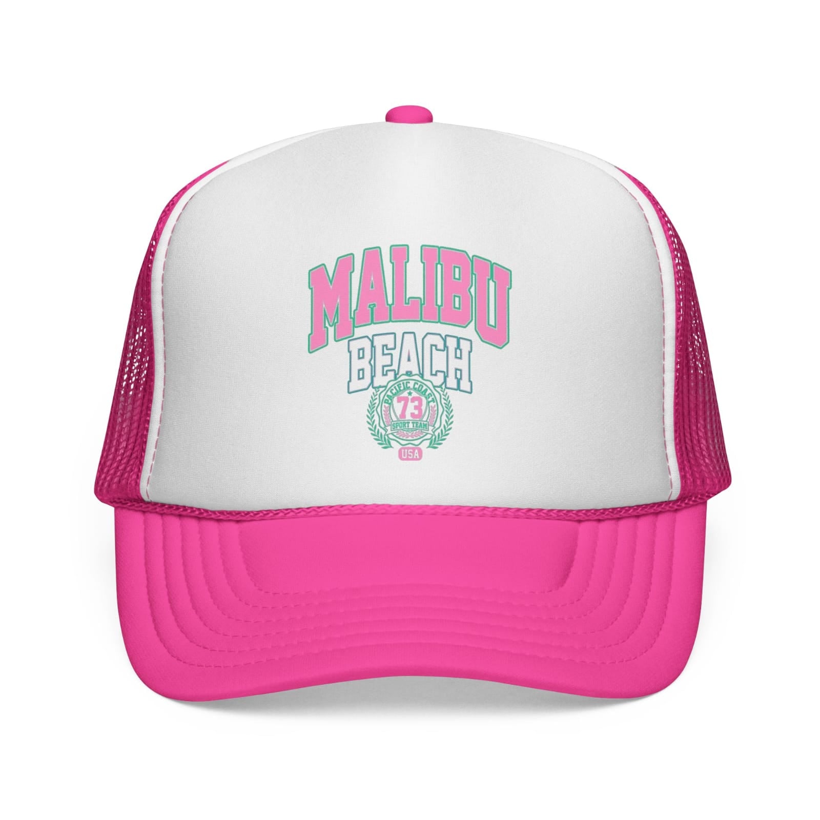 Malibu Beach Curved Peak Foam Trucker Cap