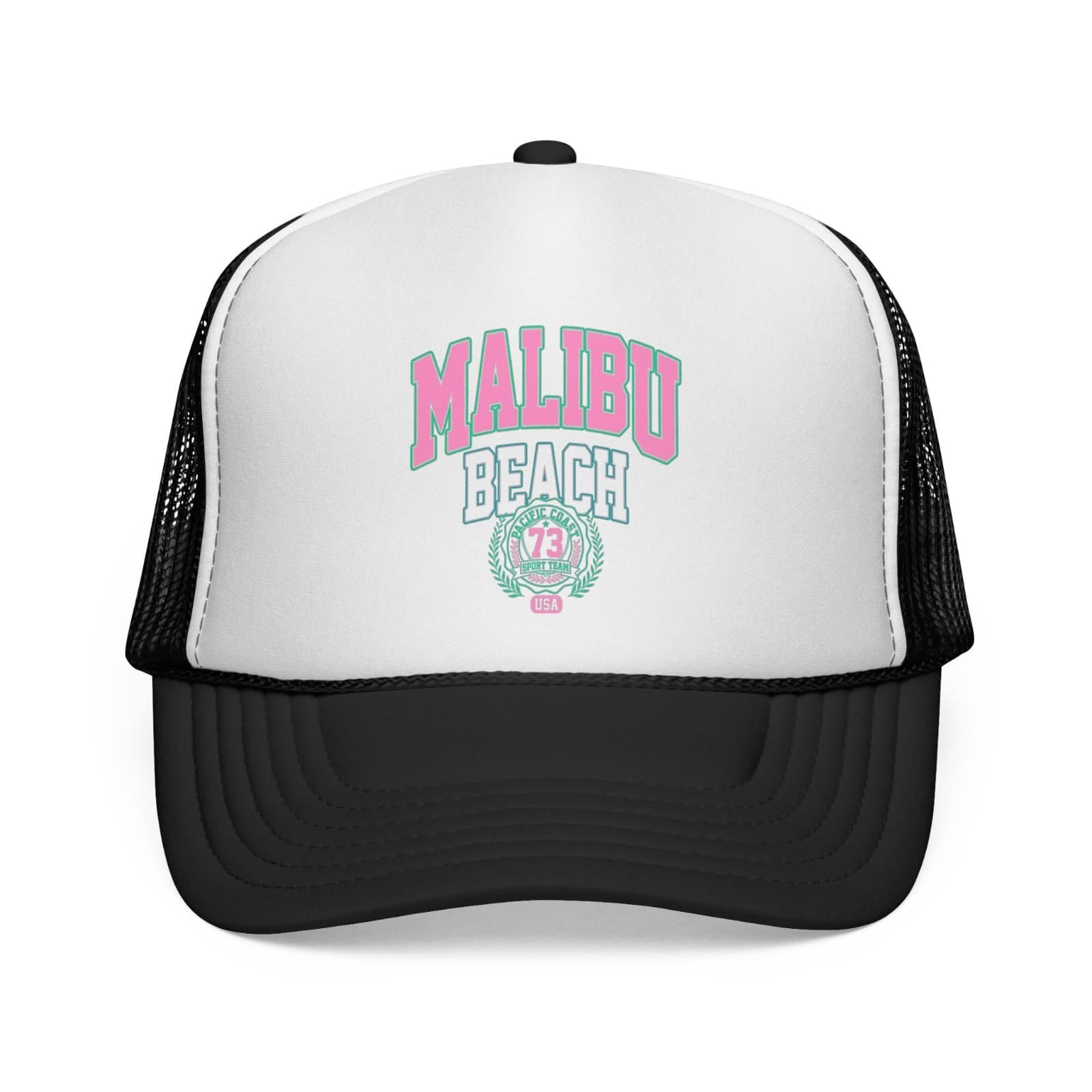 Malibu Beach Curved Peak Foam Trucker Cap