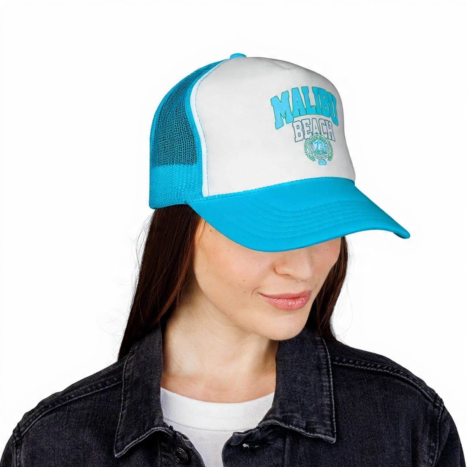 Malibu Beach Curved Peak Foam Trucker Cap