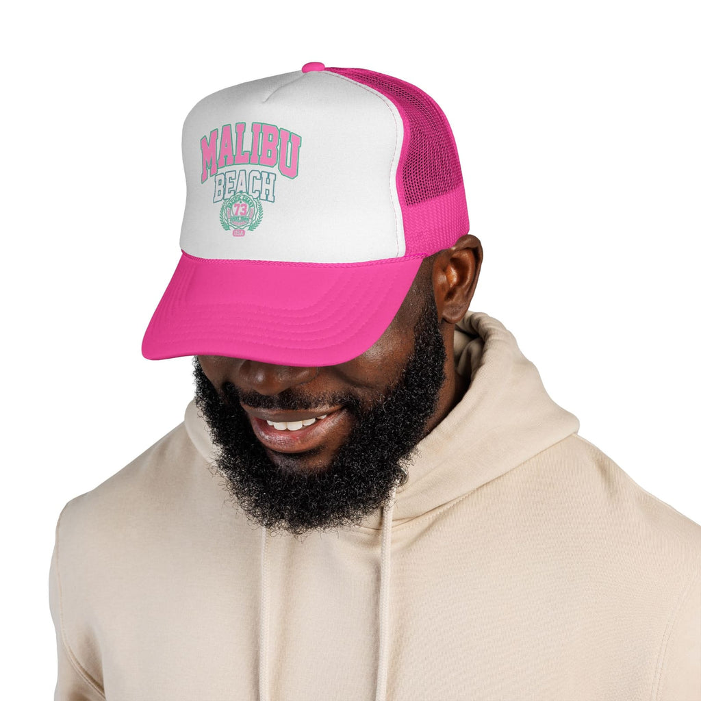 Malibu Beach Curved Peak Foam Trucker Cap