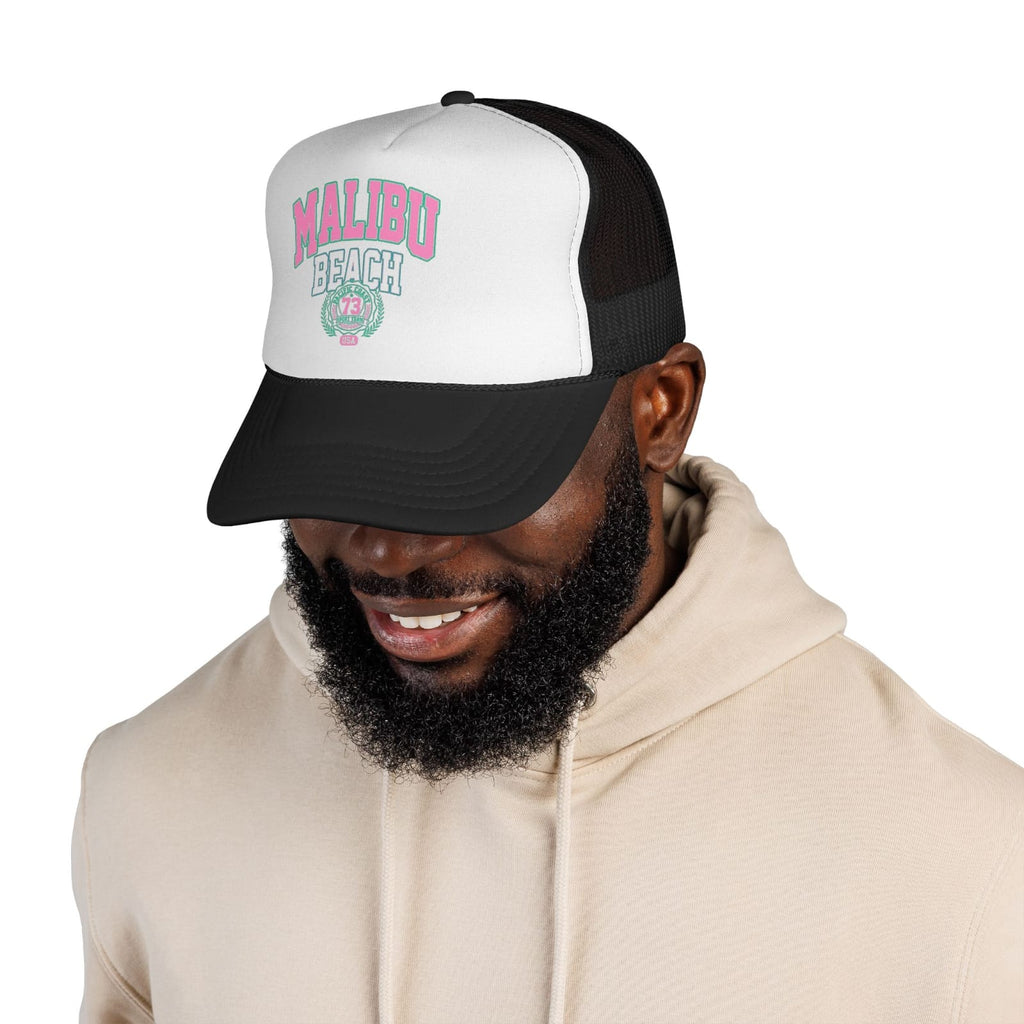 Malibu Beach Curved Peak Foam Trucker Cap