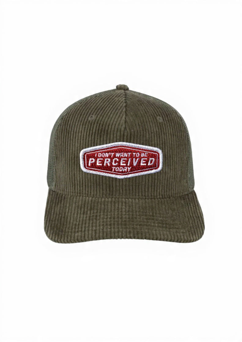 Perceived 5 Panel Corduroy Trucker Cap