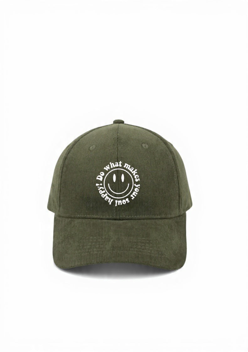 Do What Makes You Happy Corduroy 6 Panel Cap