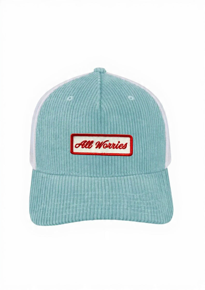 All Worries 5 Panel Corduroy Trucker Cap