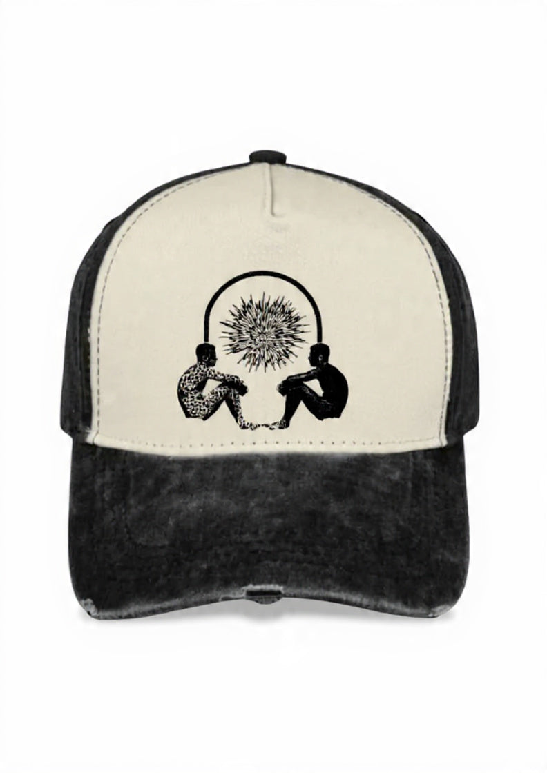 Printed Washed 5 Panel Cap