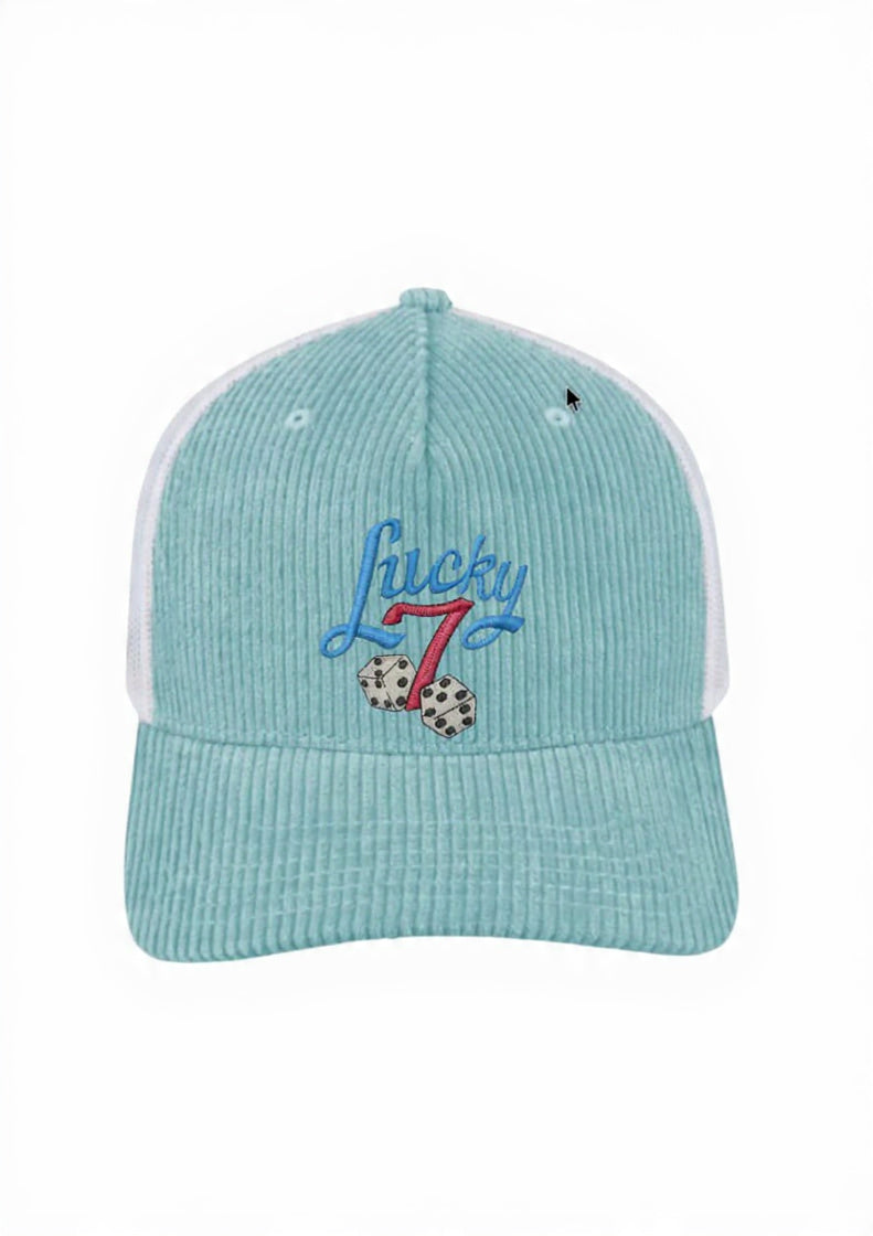 Lucky 7 5 Panel Corduroy Trucker Cap