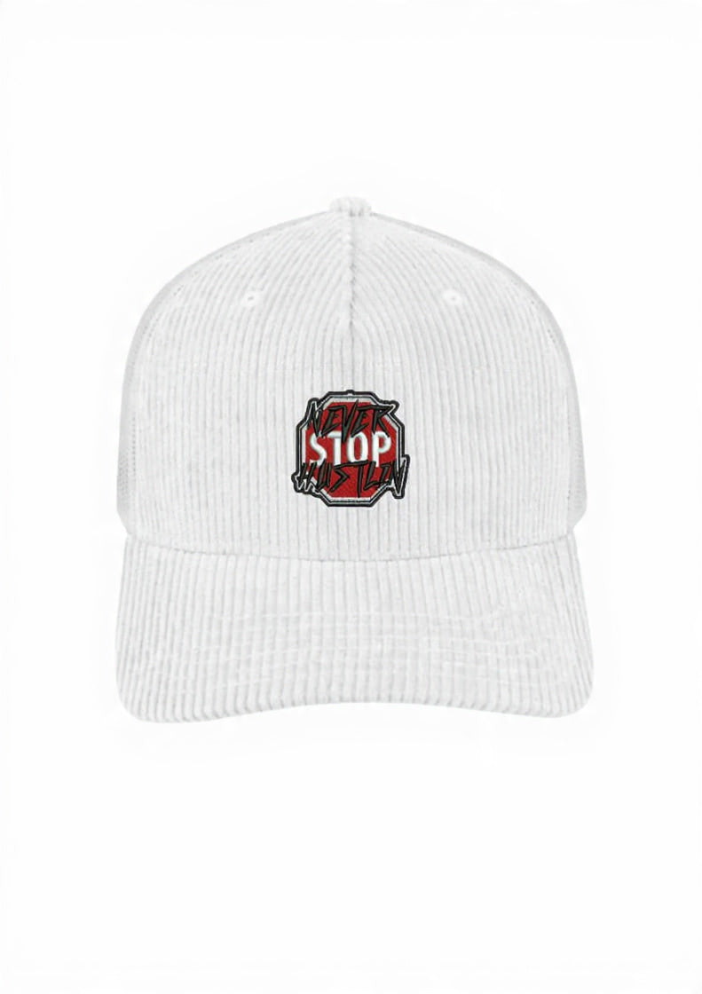 Never Stop 5 Panel Corduroy Trucker Cap