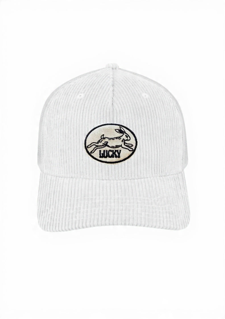 Lucky 5 Panel Corduroy Trucker Cap