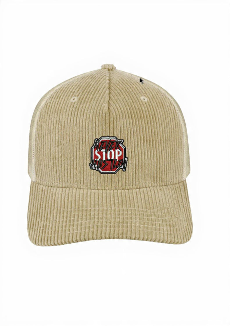 Never Stop 5 Panel Corduroy Trucker Cap