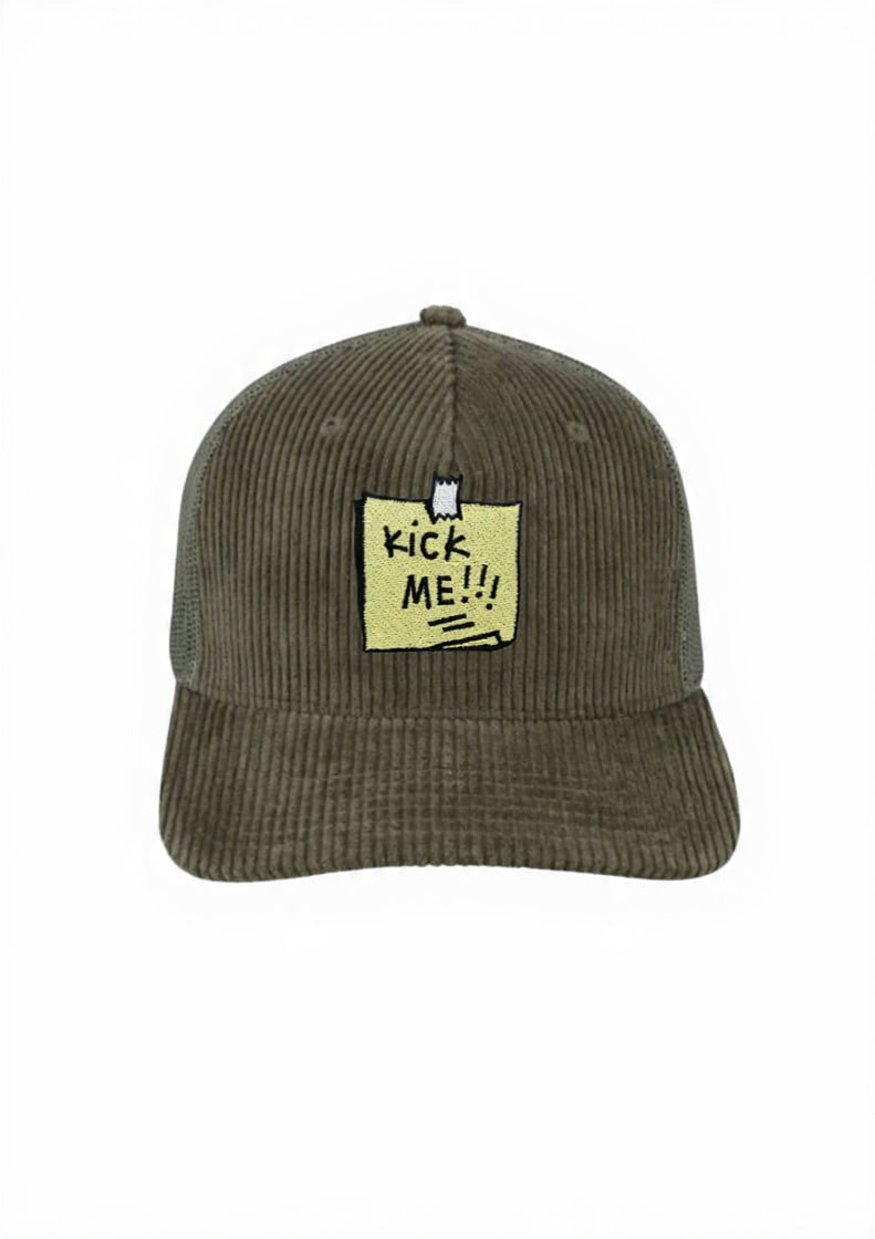 Kick Me 5 Panel Corduroy Trucker Cap
