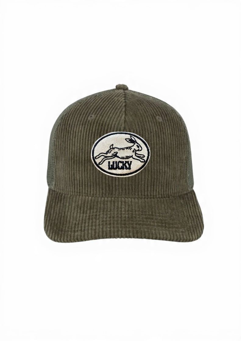 Lucky 5 Panel Corduroy Trucker Cap